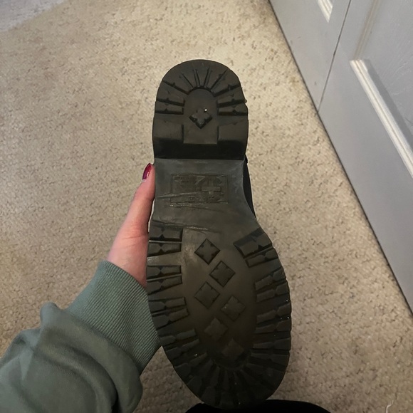 Dr. Martens Black Leather Ankle Boots with Fur Trim - Picture 3 of 4